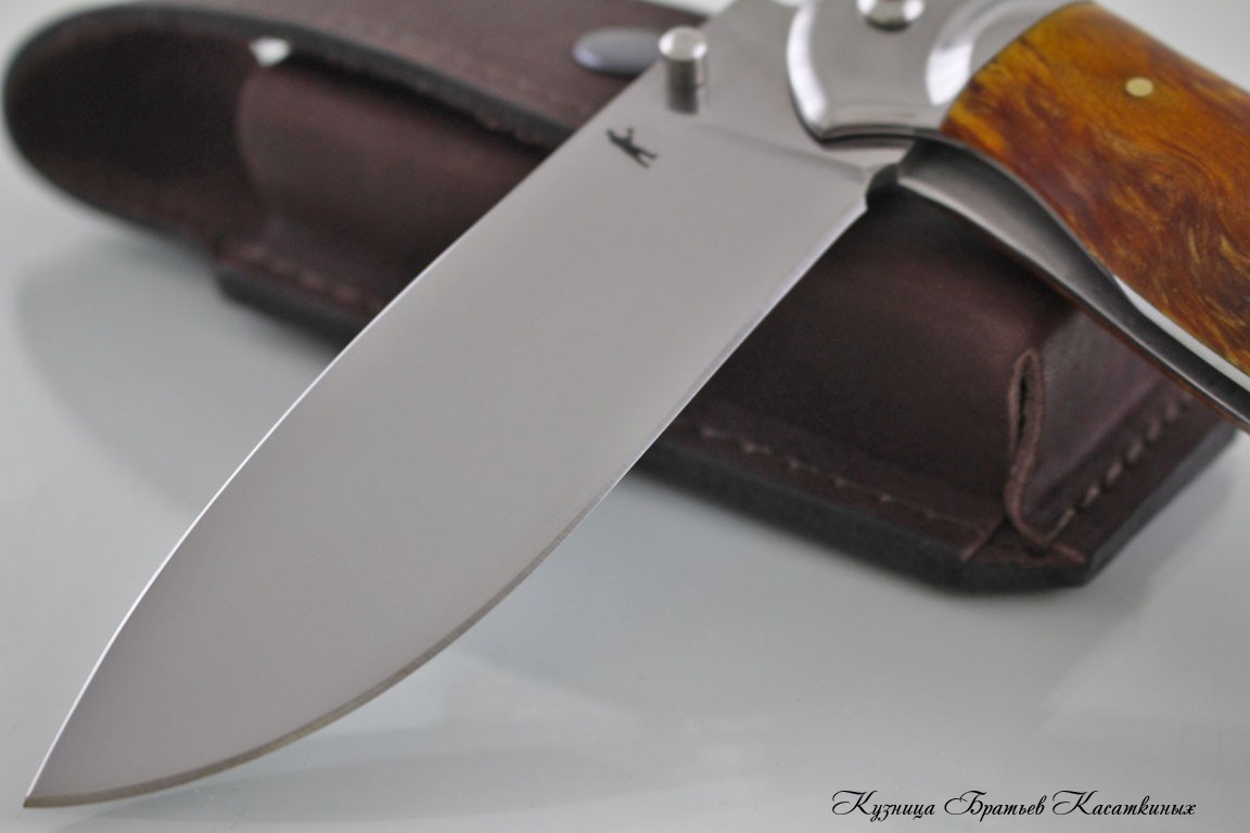 Folding Knife "Botsman". U10A Steel. Karelian Birch Handle