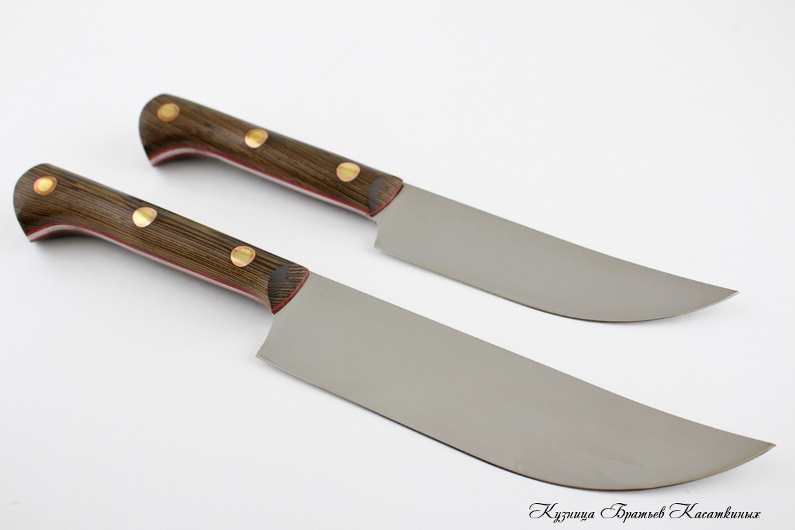   Set of 2 Uzbek Knives. 95kh18 Steel. Wenge Handle 