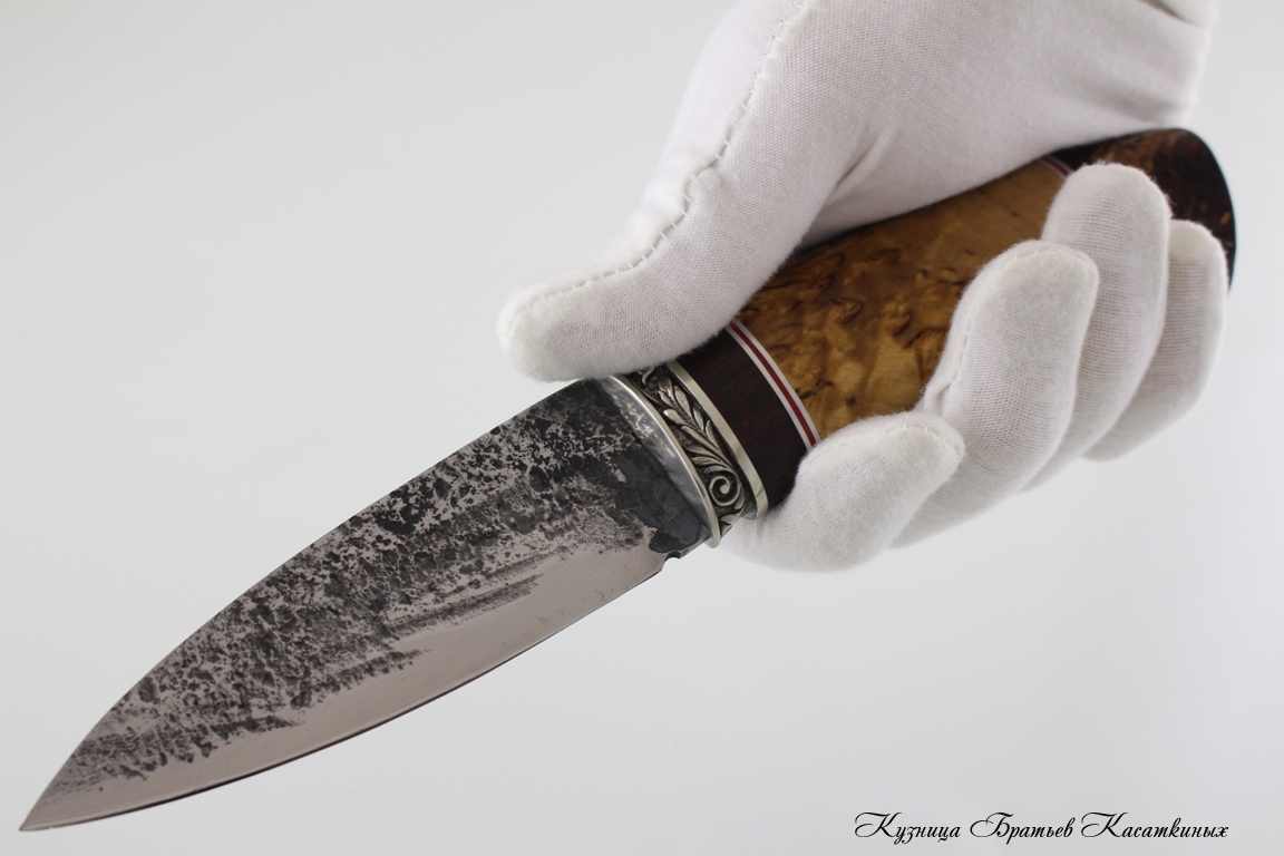 Hunting Knife "Klyk". 9XC Steel. Karelian Birch Handle