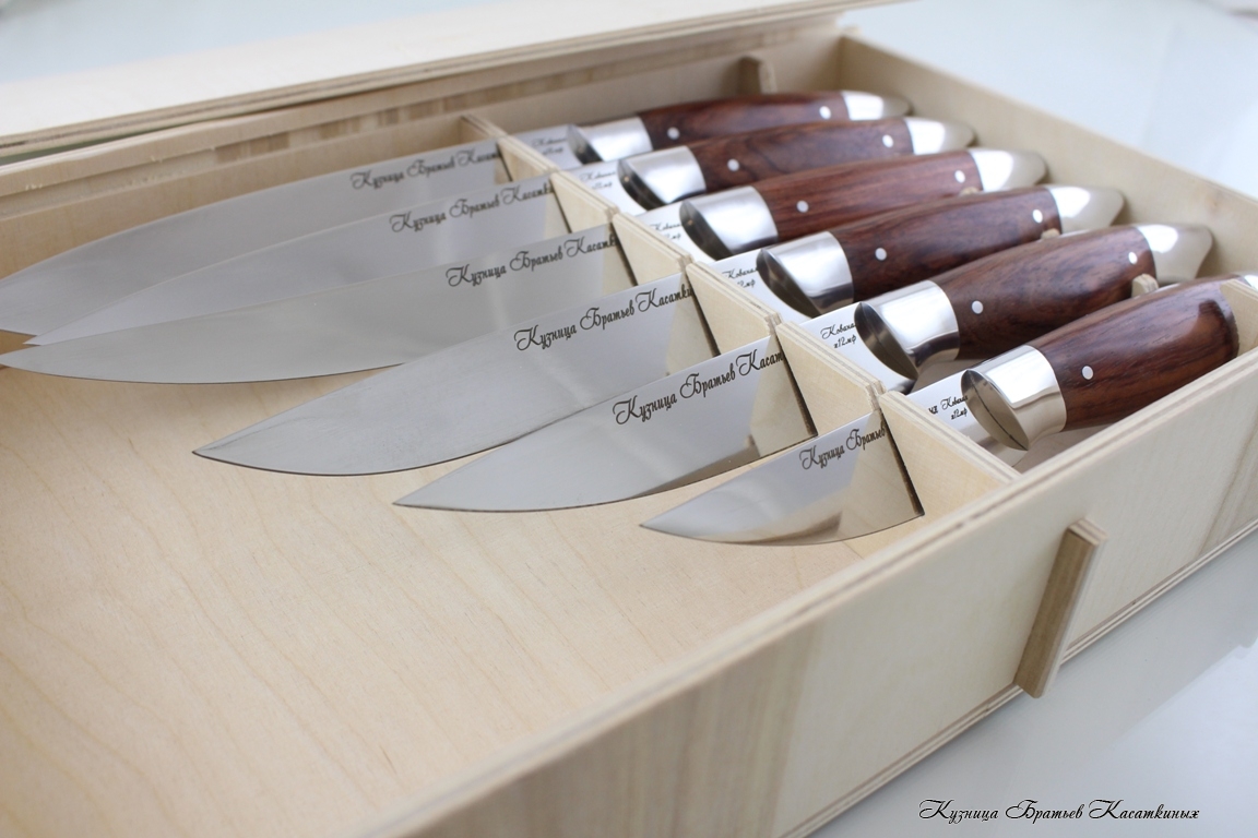 Кухонные ножи Набор кухонных ножей "Гранд Рататуй" Кованая х12мф. Рукоять дерево Бубинга Помеле. 