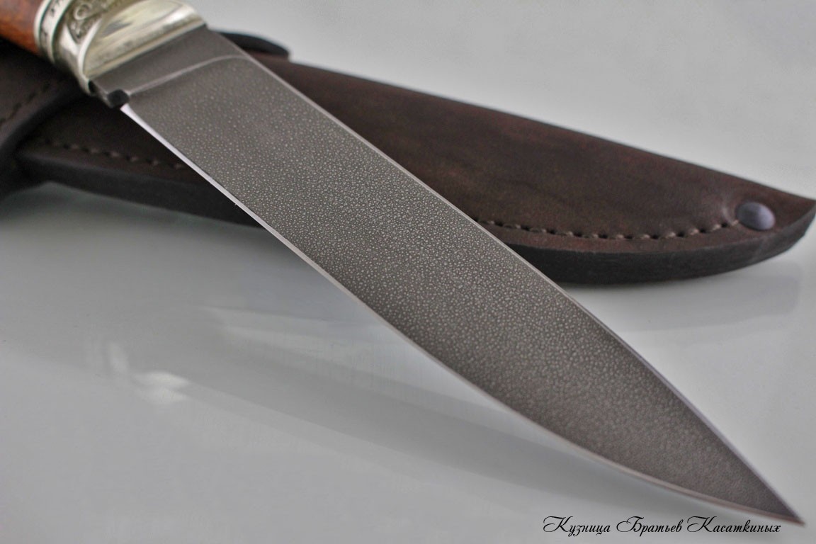 Hunting Knife "Zasapozhny". Khv-5 Steel (Extra Hard Steel). Lacewood Wart. Melchior Bolster