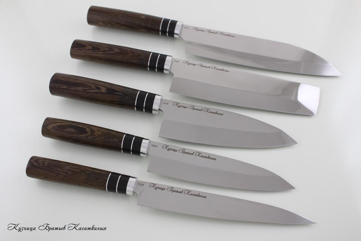 Kitchen Knife Set "Samurai". 95kh18 Steel. Wenge Handle