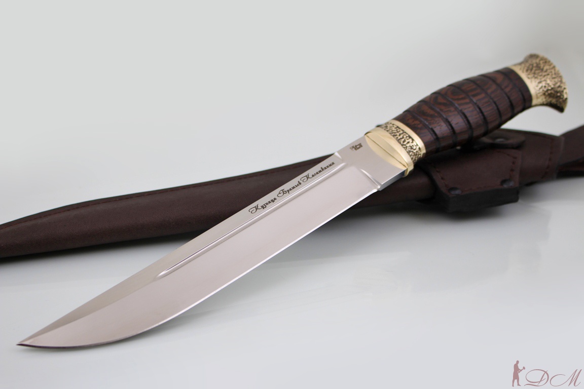 Нож казачий "Пластунский" сталь 95х18. Рукоять африканское дерево Венге.