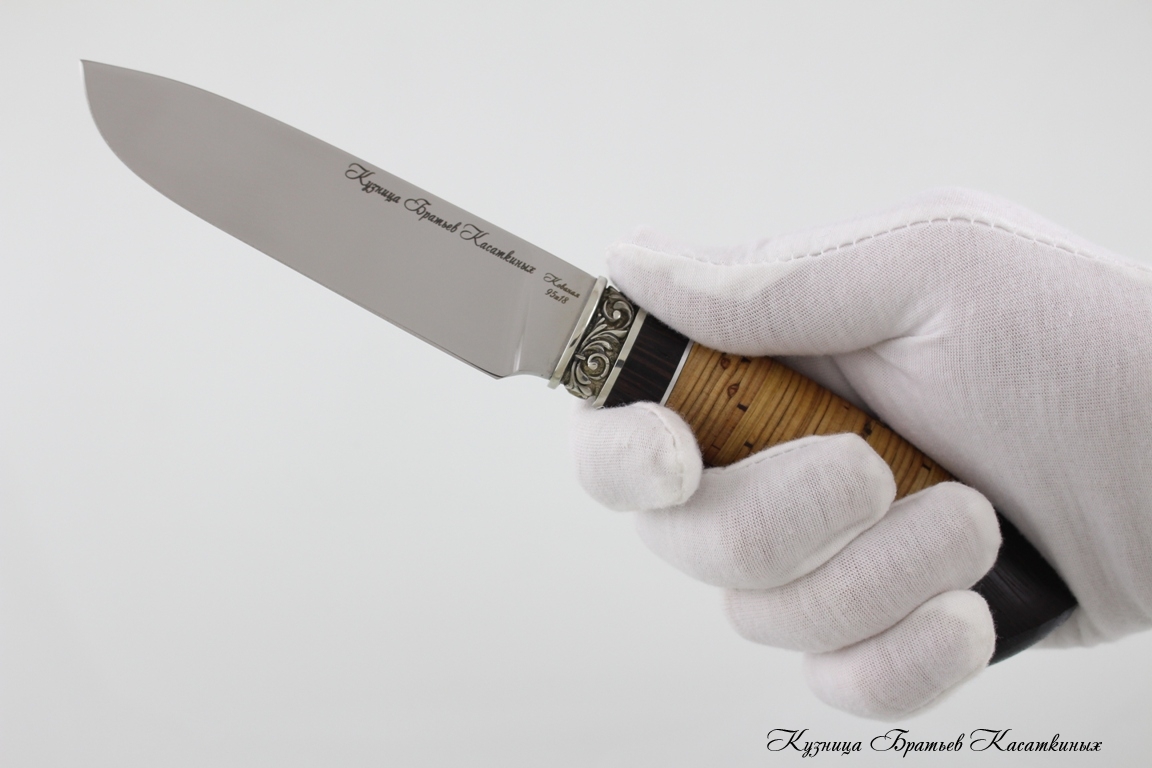 Hunting Knife "Chirok". Stainless Steel 95h18. Birchbark and Wenge Handle