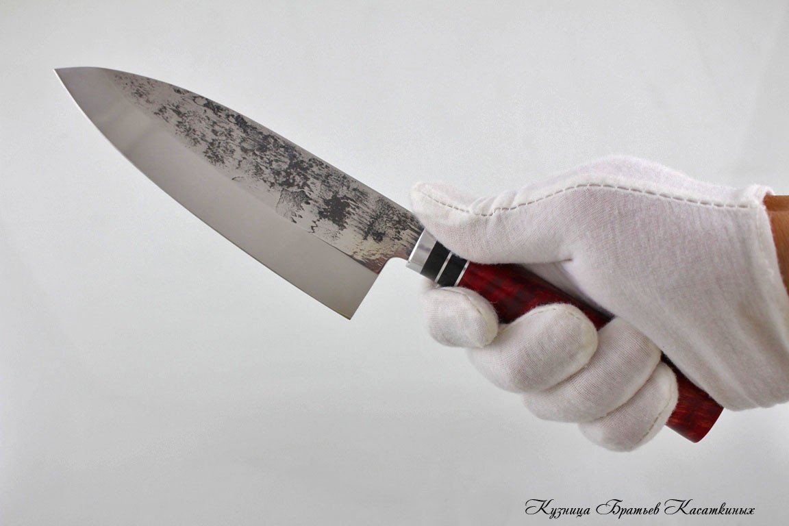 Набор из 3-х ножей серии "Samurai" кованая сталь 95х18. Рукоять карельская береза (красная).