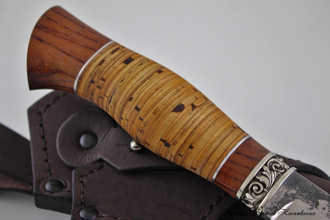 Hunting Knife "Lisa". Stainless Steel 95h18. Bubinga and Birchbark Handle