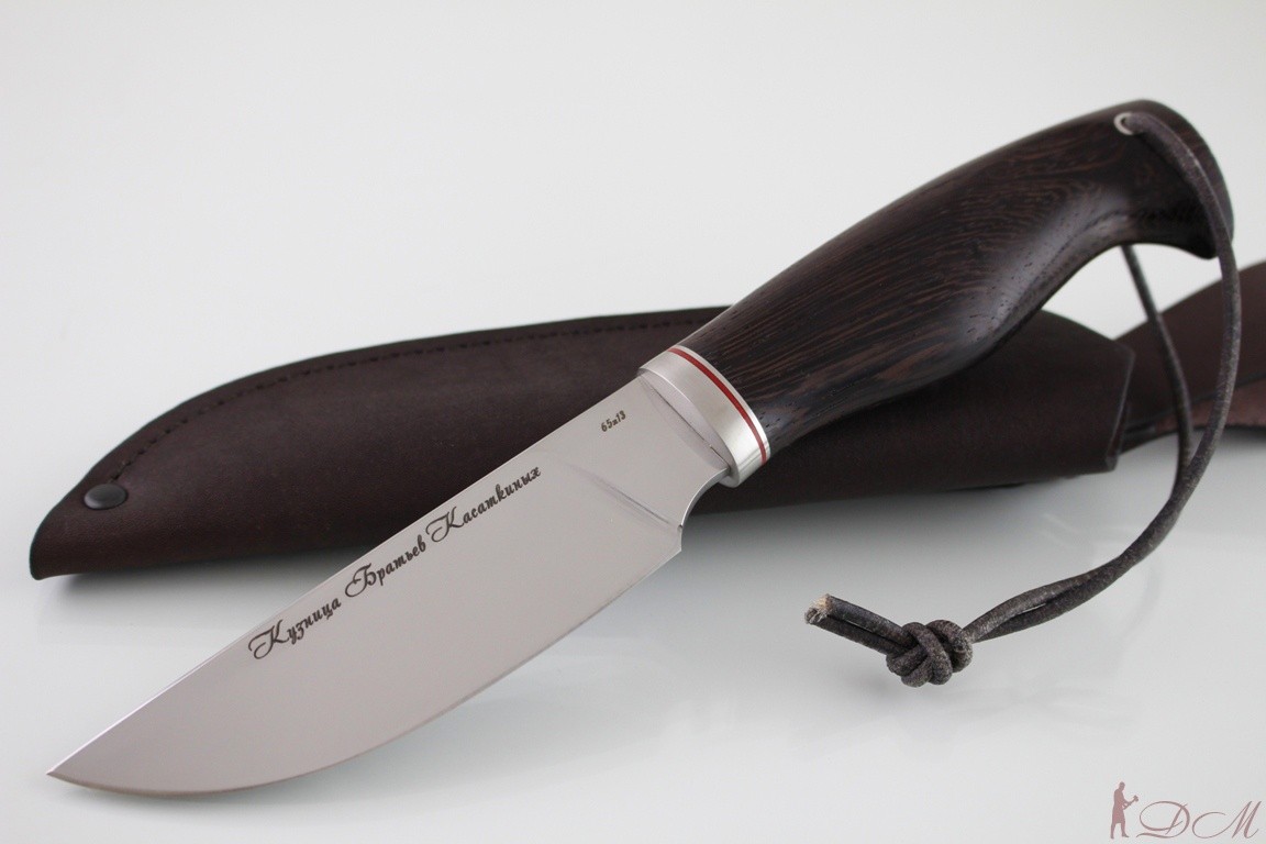 Охотничий нож "Сайга" клинок 65х13. Рукоять дерево Венге.