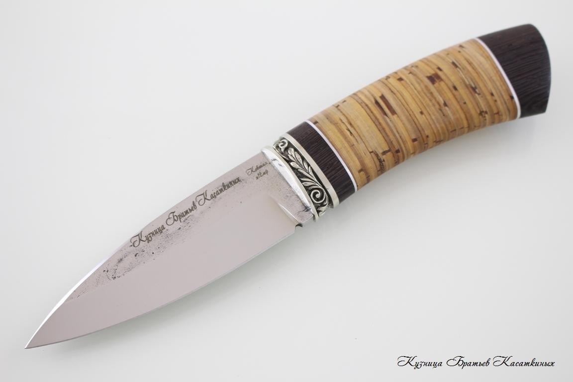 Hunting Knife "Klyk". kh12mf Steel. Birchbark and Wenge Handle