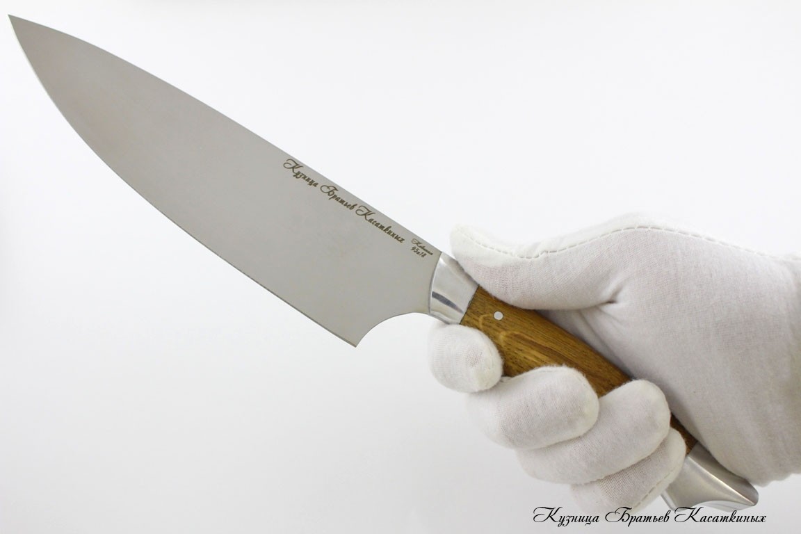 Поварской нож серии "Рататуй" Сталь 95х18. Рукоять дуб. 