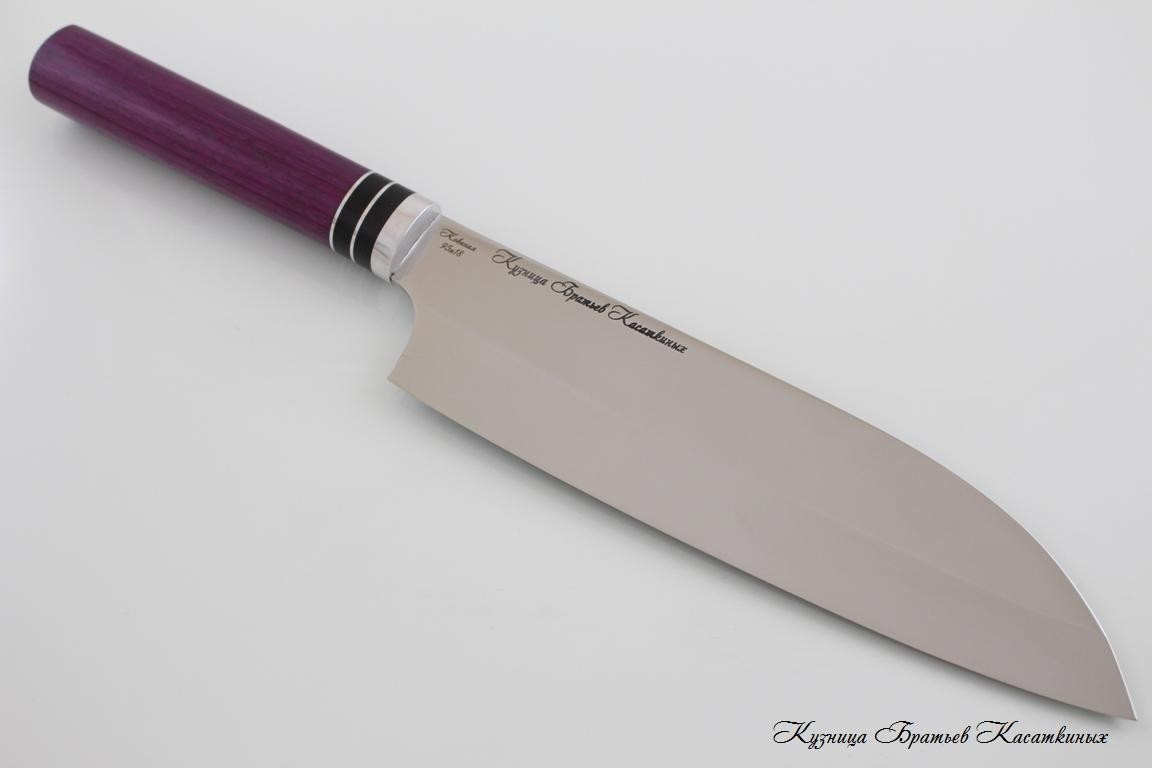 Набор кухонных ножей "Sacura" кованая сталь 95х18. Рукоять дерево Амарант.