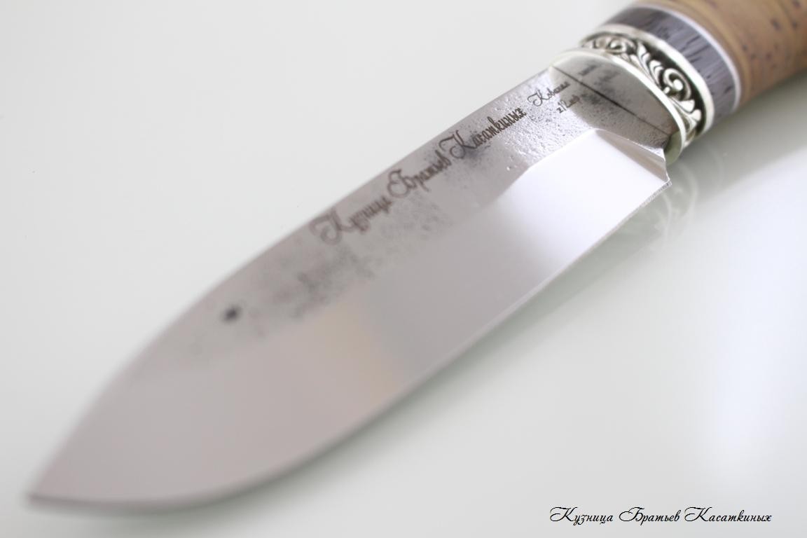 Hunting Knife "Chirok". kh12mf Steel. Birchbark and Wenge Handle