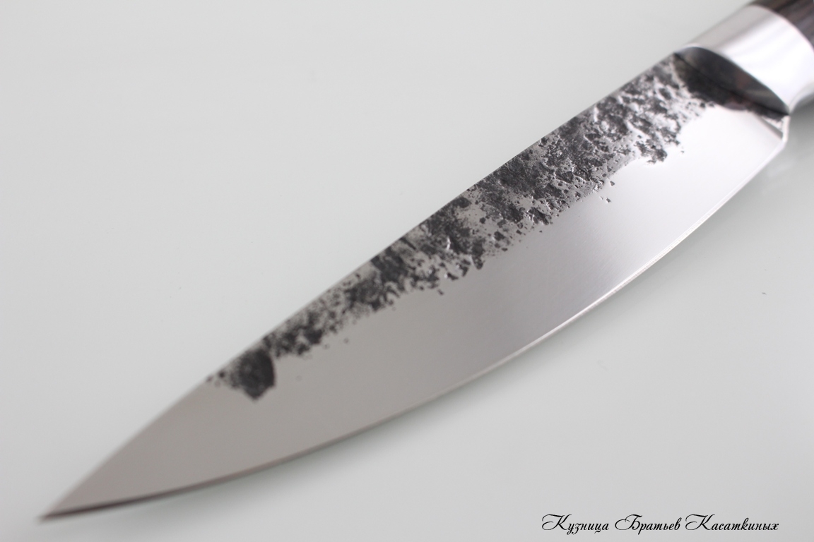 Кухонный нож серии "Рататуй" 130мм (Эл.ковки). Сталь 95х18. Рукоять дерево Венге. 