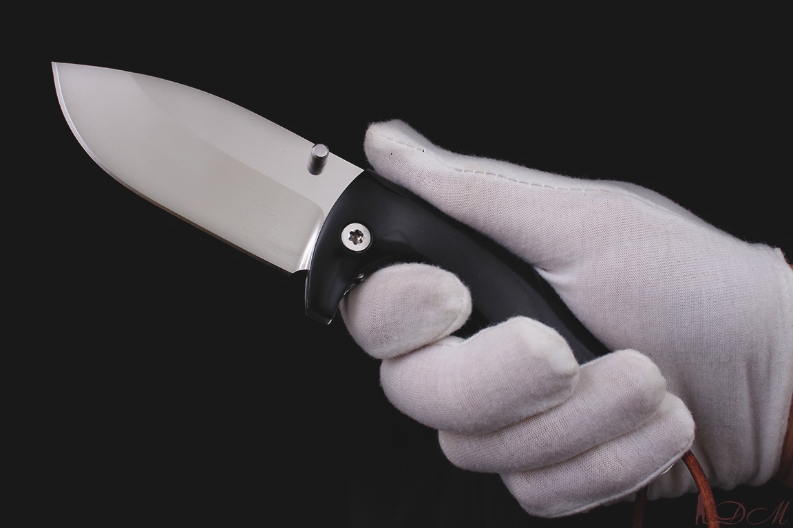 Складной нож "Баскар" х12мф. Рукоять акрил (черный). 