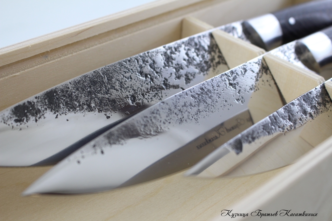 Кухонные ножи Набор кухонных ножей "Рататуй" Кованая сталь 95х18. Рукоять дерево Венге. 