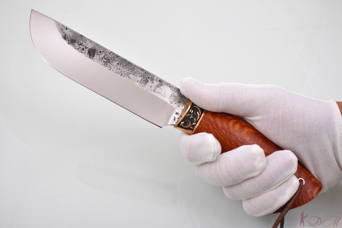 Охотничий нож "Медведь" Сталь х12мф. Рукоять бронза, Лайсвуд.