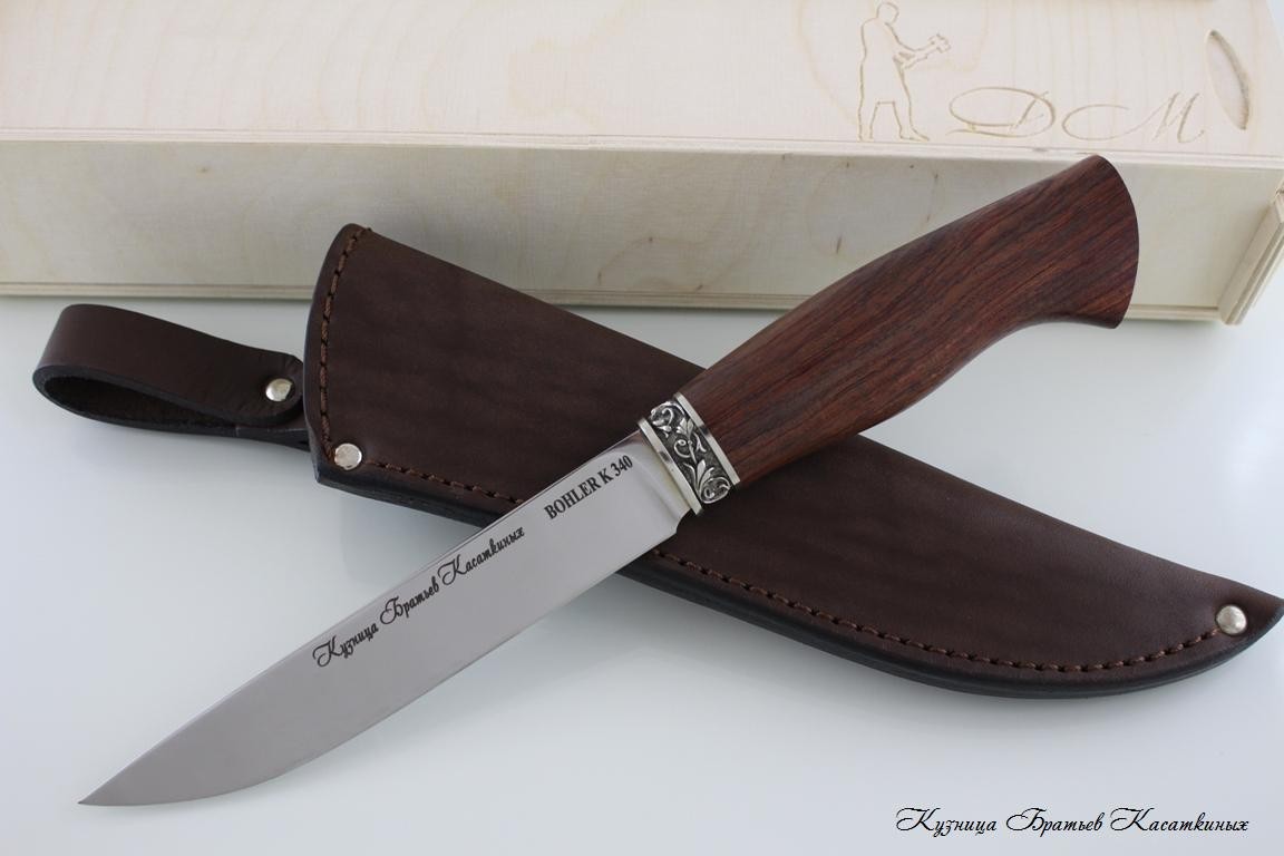 Hunting Knife "Lisa". Bohler k 340 Steel. Bubinga Handle