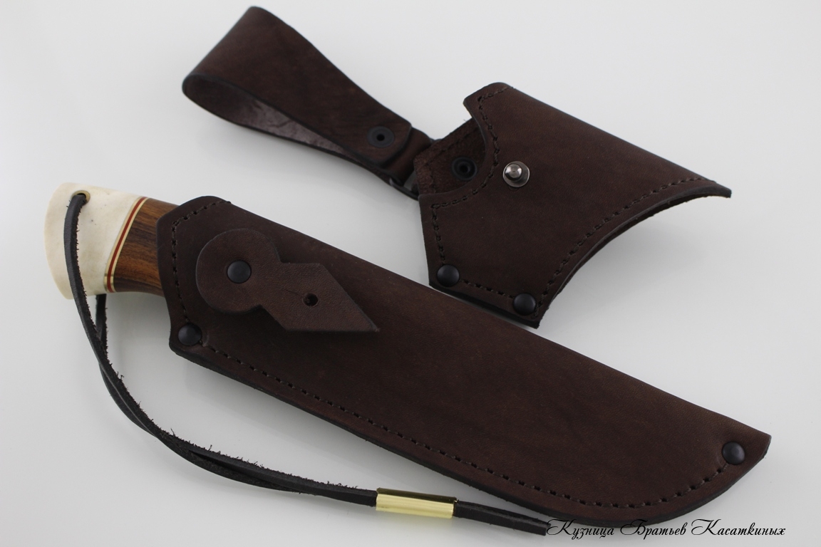 Hunting Knife "Sova". Khv-5 Steel (Extra Hard Steel). Palisander Wood and Elk Horn Handle